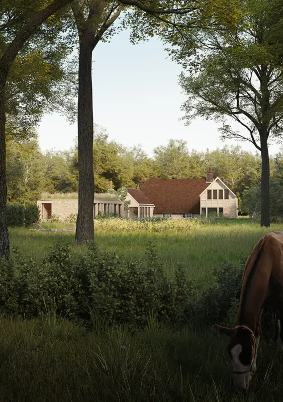 View from the ancient woodland of Tudor Cottage in its wider landscape