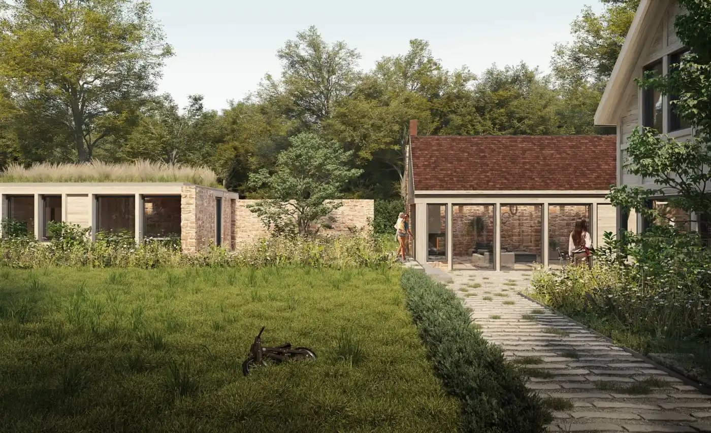 Central Courtyard with glazed connections inside to out