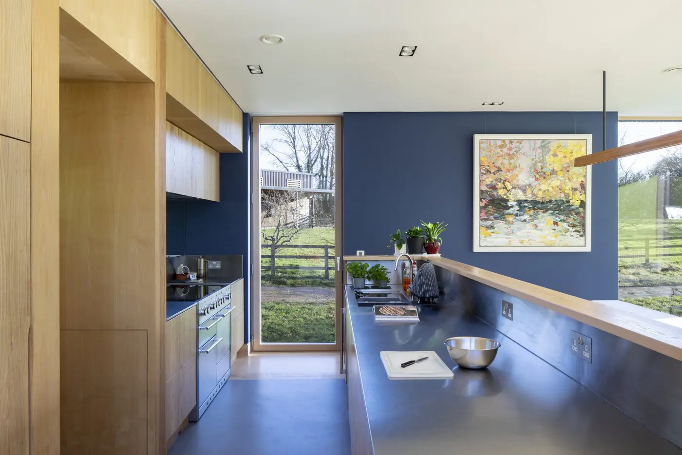 Open plan oak kitchen