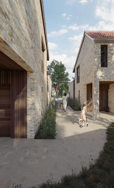 Courtyard houses in brick and timber